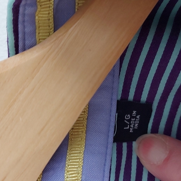 Robert Graham Mint/Purple Striped Long Sleeve Button Down Shirt Size L - Picture 5 of 9